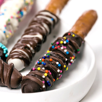 Dark Chocolate Dipped Pretzels